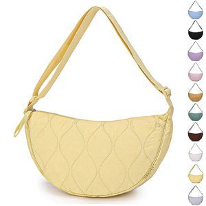 Large Nylon Embroidery Crossbody Bag Men Trendy, Waterproof Quilted T_T